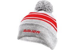 BAUER/NEW ERA Striped Pom Pom - hellgrau/rot