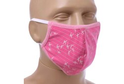 Mund-Nasen-Maske (Baumwolle) - design pink
