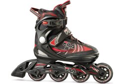 FILA Inline Skate J-One - schwarz/rot - verstellbar