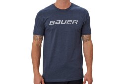 BAUER SS Crew Tee W/Graphic - marine meliert - Sr.