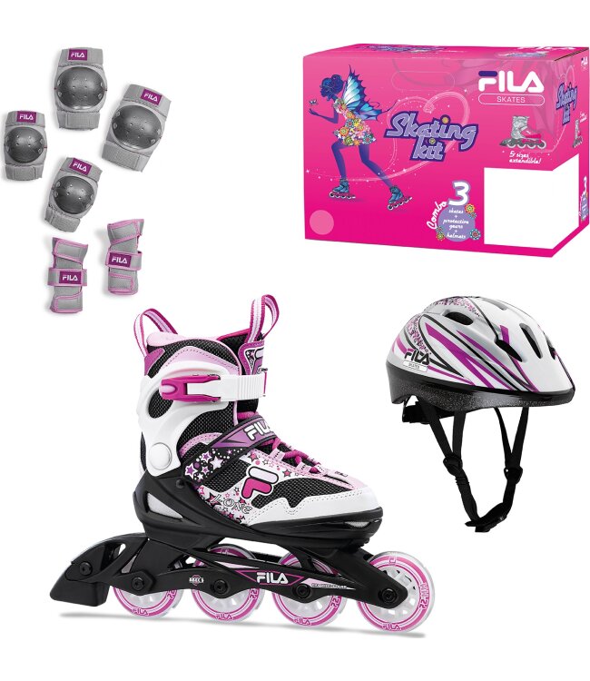 FILA Inline Skate J-One Combo 3 Set - Mädchen - verstellbar