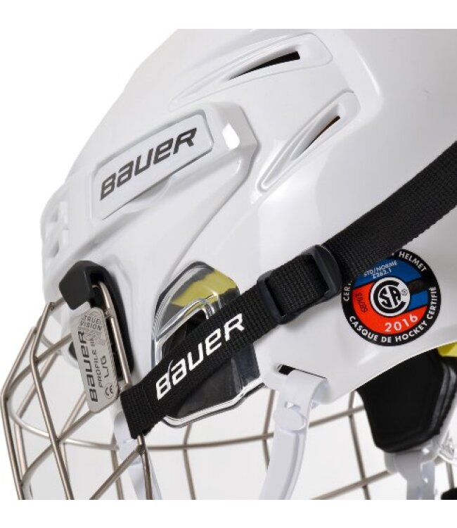BAUER Helm mit Gitter RE-AKT 75 - weiss