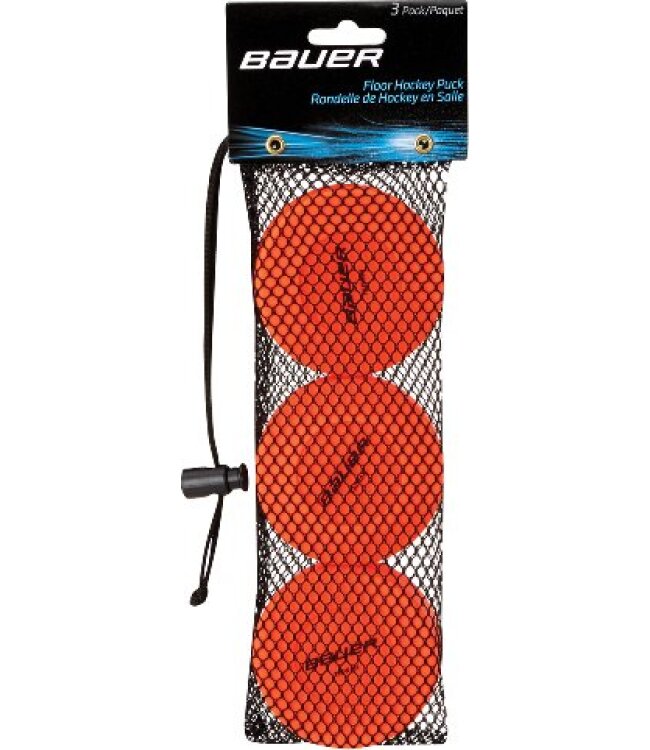 BAUER Floor Hockey Puck - orange - 3er Pack