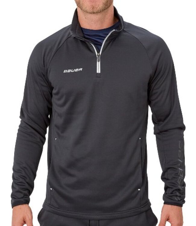 BAUER Fleece 1/4 Zip Top Vapor - schwarz - Sr.