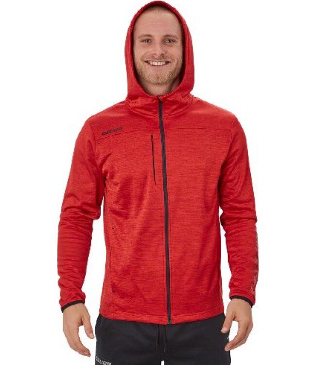 BAUER Fleece Zip Hoodie Vapor - rot - Sr.