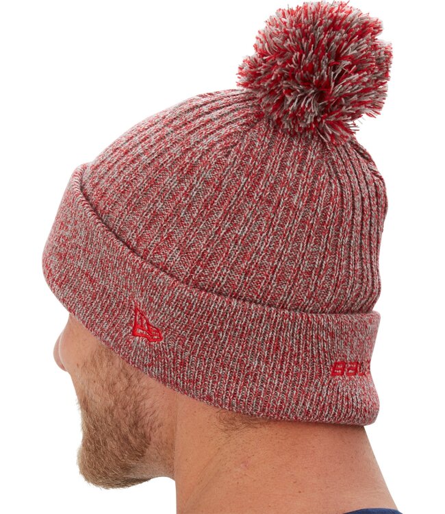 BAUER/NEW ERA® Pom Knit Team Marl - anthrazit/rot - Sr.