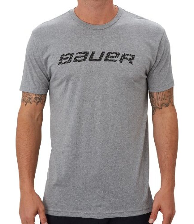 BAUER SS Crew Tee W/Graphic - grau meliert - Yth.