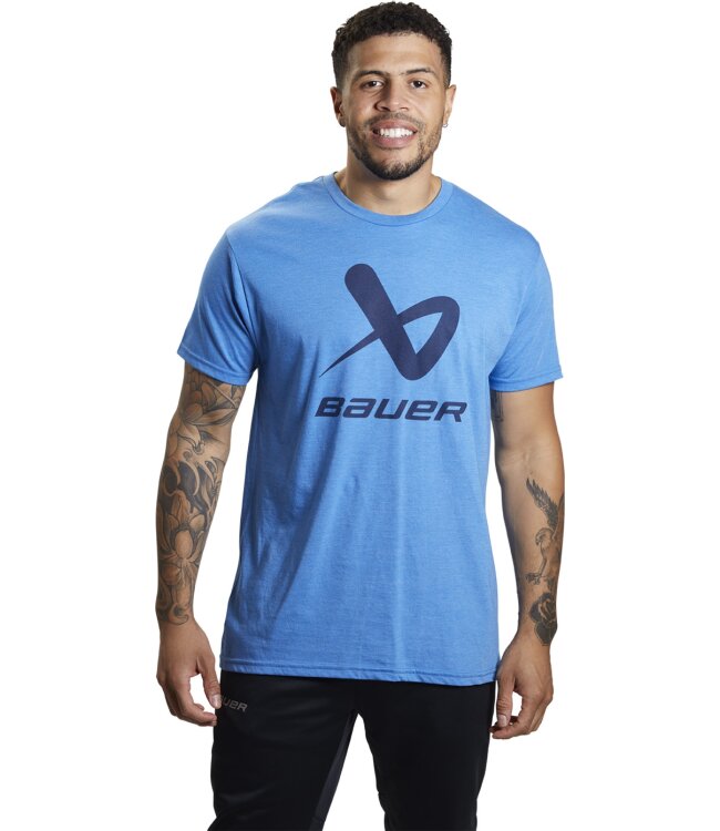 BAUER SS Crew Tee Core Lockup - blau - Sr