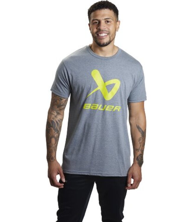 BAUER SS Crew Tee Core Lockup - grau - Sr