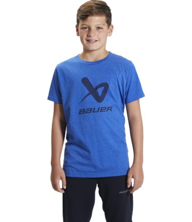 BAUER SS Crew Tee Core Lockup - blau - Yth