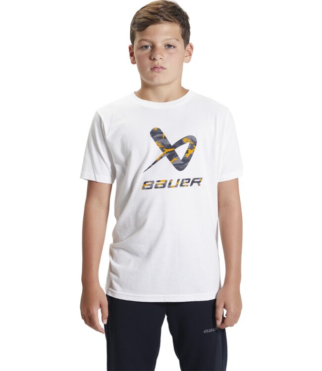 BAUER SS Tee Camo Lockup - weiß - Yth