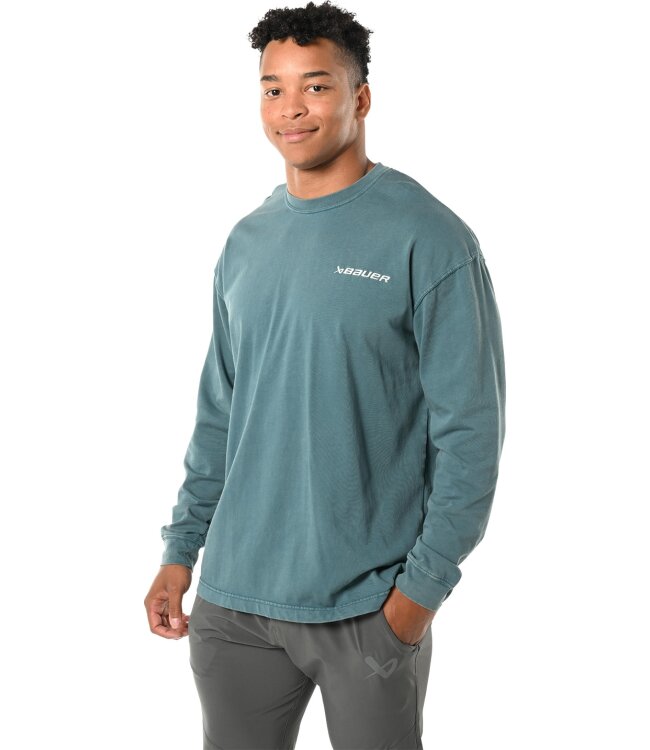BAUER Longsleeve Tee ACID WASH - blau - Sr.
