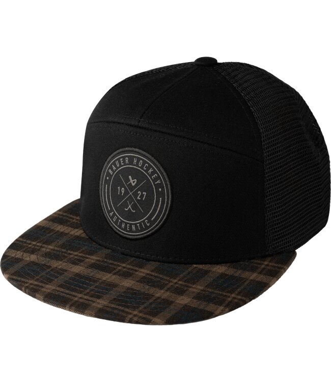 BAUER Flannel Snapback Cap - schwarz - Sr.