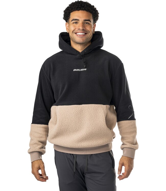 BAUER Polarfleece Hoodie - schwarz/tau - Sr.
