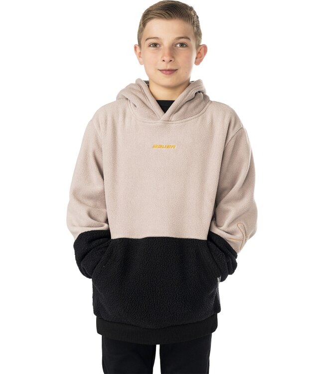 BAUER Polarfleece Hoodie - tau/schwarz - Yth.