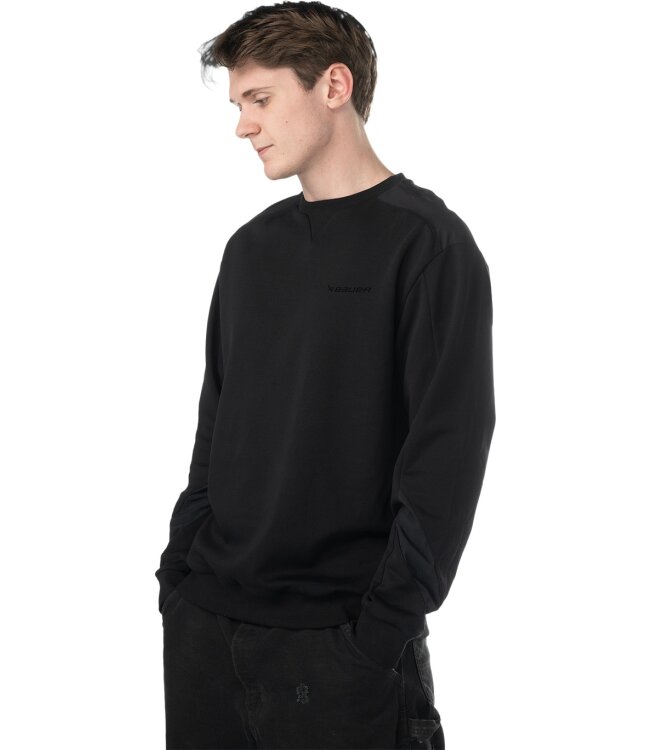 BAUER Knit Woven Crew - schwarz - Sr.