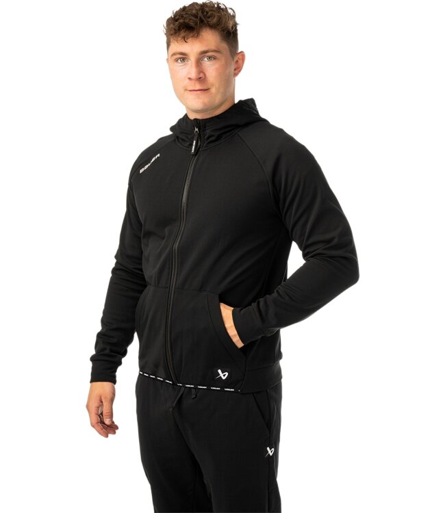 BAUER Fleece Zip Hoodie Team - schwarz - Sr.