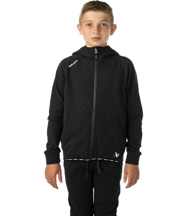 BAUER Fleece Zip Hoodie Team - schwarz - Yth.