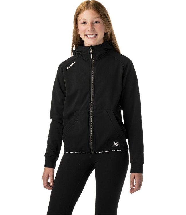 BAUER Fleece Zip Hoodie Team - schwarz - Yth.