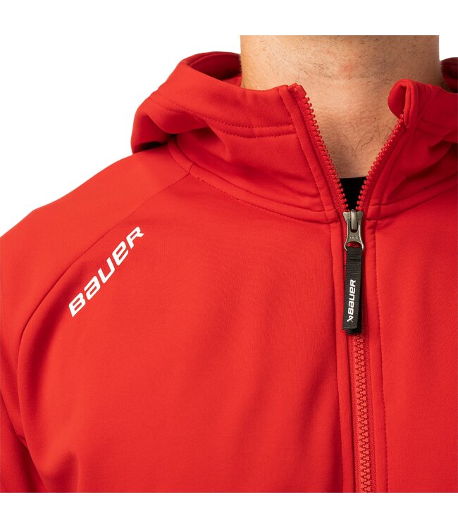 BAUER Fleece Zip Hoodie Team - rot - Sr.