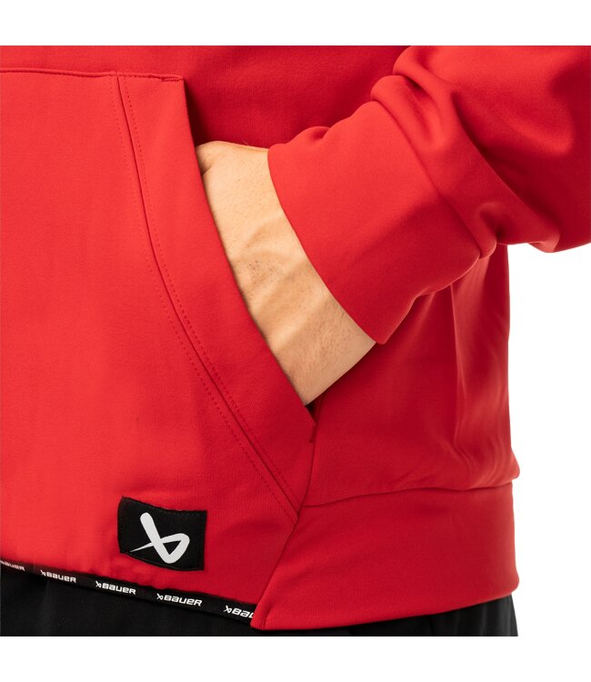 BAUER Fleece Zip Hoodie Team - rot - Sr.
