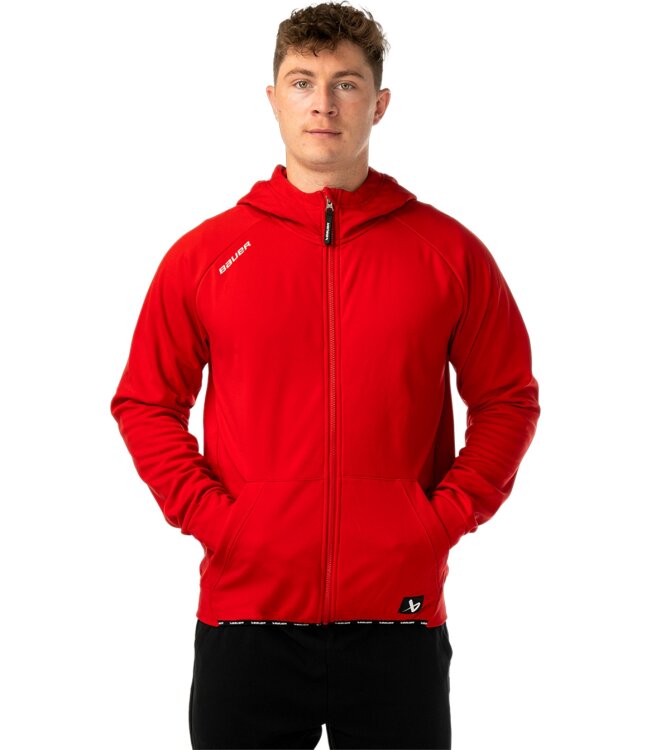 BAUER Fleece Zip Hoodie Team - rot - Sr.