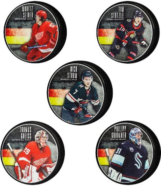 NHLPA Deutsche Spieler Pucks - Blister