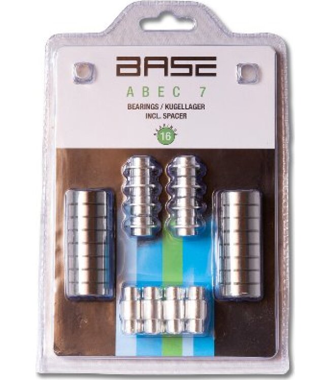 BASE Kugellager ABEC 7 inkl. Spacer - 16er Blister Pack