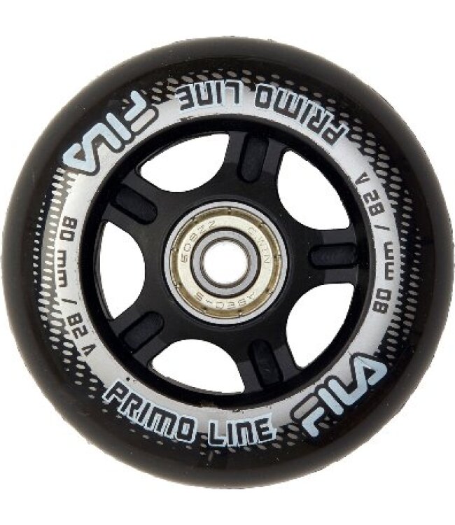 FILA Rollen/Kugellager set 80mm/82A + ABEC5 + 6mm Spacer - 8er Pack